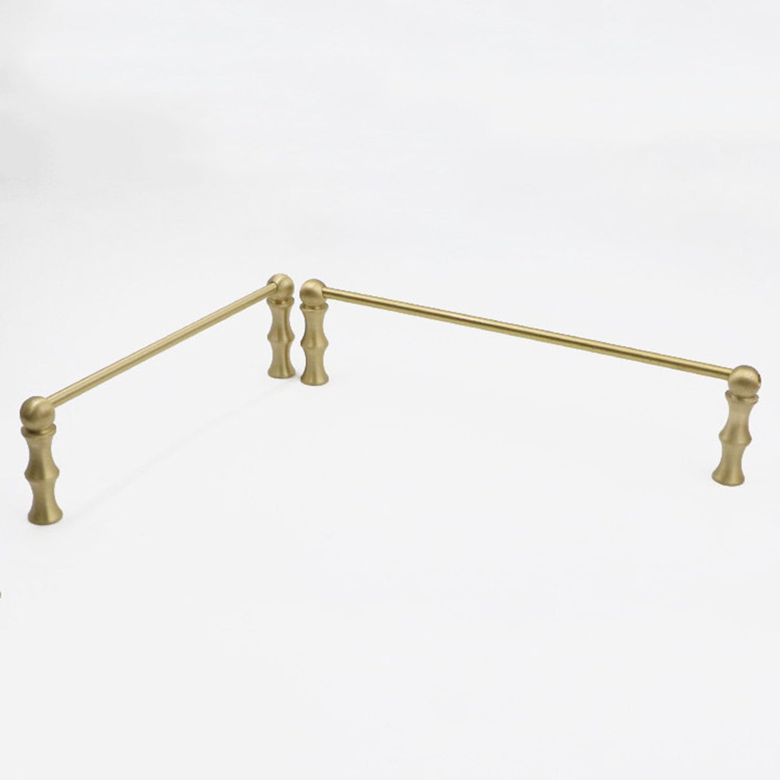 Verstellbares Messing-Küchenregalgeländer, 3,6 cm, Antifall-Metall-Leitplanke für Schränke, abnehmbare Zaunstangen-Set mit 2 Spindeln (66 cm)