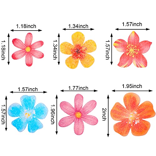 314 Pieces Flowers Cupcake Toppers Wedding Cake Wafer Flowers Cupcake Toppers Birthday Party Food Decoration Mixed Size And Colors #TOP1