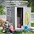 CDCASA 5x4 FT Storage Shed, Waterproof Resin Outdoor Storage Shed with Floor & Window & Lockable Door, Tool Shed for Garden Patio, Backyard,Lawn, All Weather Use, Light Gray