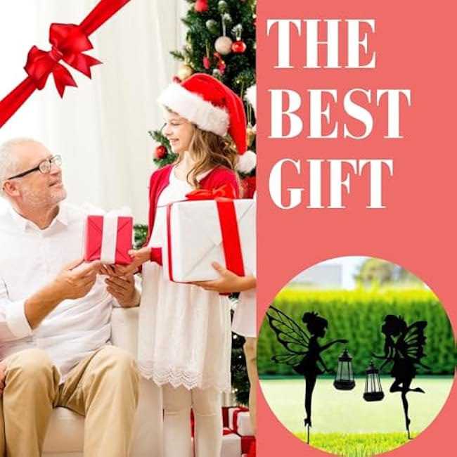 Solar Fairy Garden Decor Lights, 2 Packs, Metal Hanging Lanterns with Warm Solar Glow ¨C Exquisite Gifts for Women, Mom, Friends (Fairy Hanging Lantern)