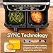 Simple Deluxe 9.5-Qt Dual Basket Air Fryer, 10-in-1 Digital Preset 1700W Airfryer, Sync Cook, Independent Temp Control, Shake Reminder, Nonstick Basket, Black