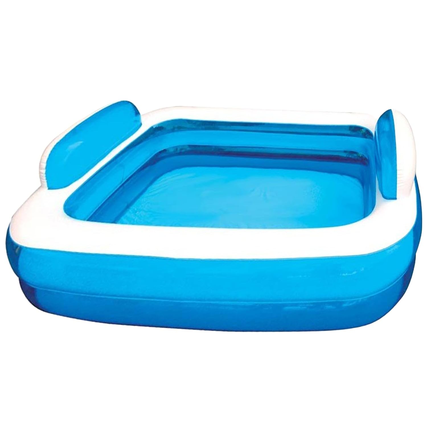 Sicignano | Piscina Gonfiabile Rettangolare per Bambini +3 Anni – PVC Resistente, Valvola Scarico Rapido, Kit Riparazione Incluso (Azzurro, 266x175x50h cm)
