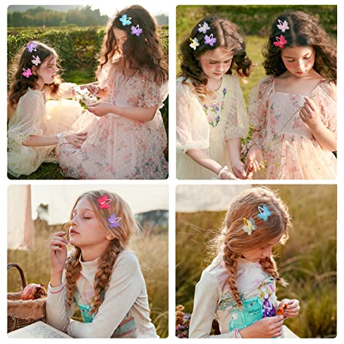 Baby Hair Clips Toddler，14 Pcs Baby Girl Chiffon Butterfly Clips,Girls Baby Barrettes,3D Butterfly Hair Accessories #TOP4