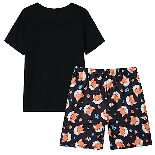 Big Girls Summer Cute Pajama Sets Striped Hearts Shape Printed Sleepwear2