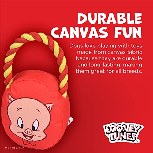 Looney Tunes for Pets Porky Pig Rope Head Stuffed Dog Toy for All Dogs | Red and Yellow Character Plush Fabric Toy for Dogs | Cute Rope Canvas Dog Toy Looney Tunes for Pets Porky Pig Rope Head Stuffed Dog Toy for All Dogs | Red and Yellow Character Plush Fabric Toy for Dogs | Cute Rope Canvas Dog Toy