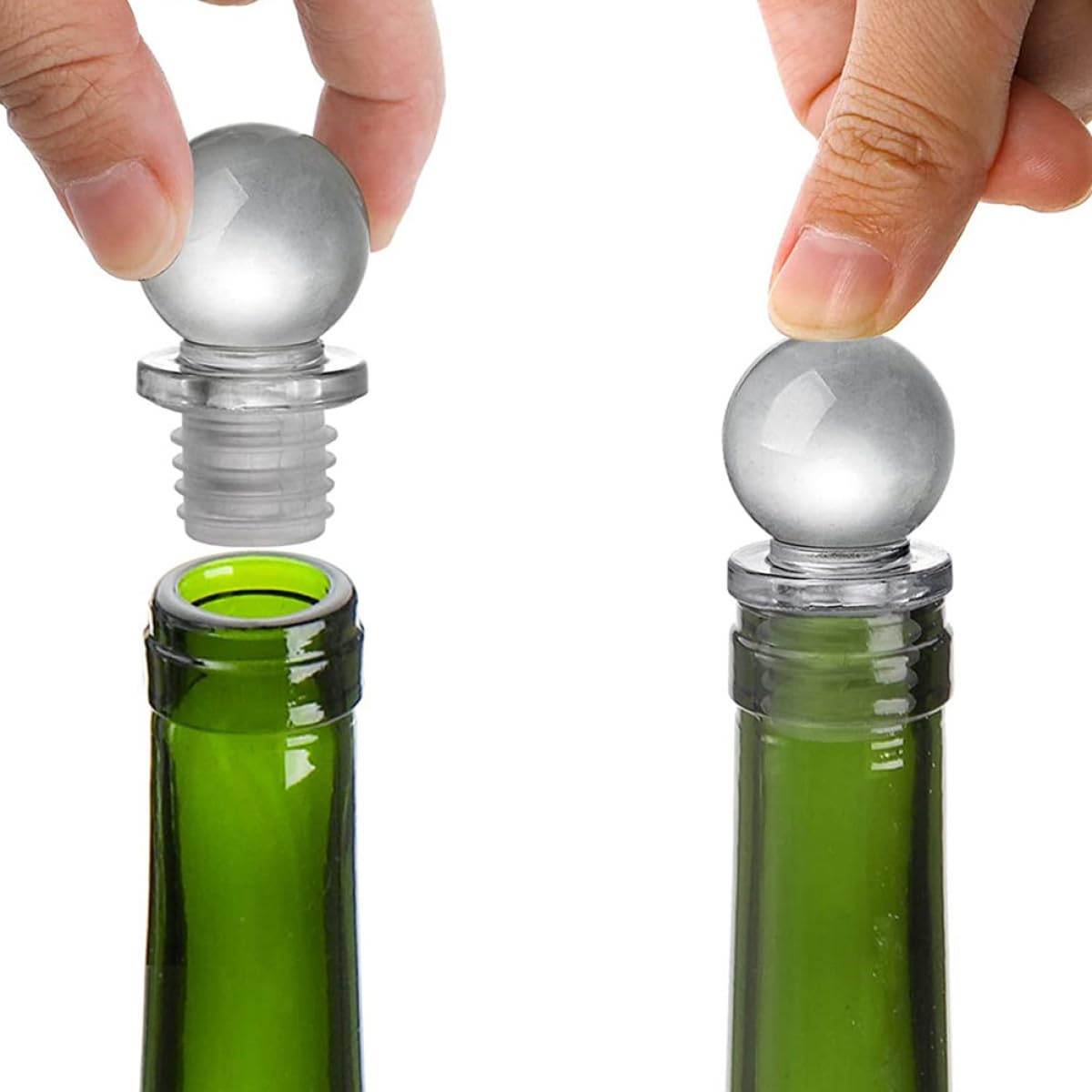 Artibetter 24 Stück Glas Kugelverschluss Silikon und Klarglas Weinstopper Verschlussstopfen für Wein und Aromaflaschen Transparenter Flaschenverschluss für Nachhaltigen Frischhalteschutz