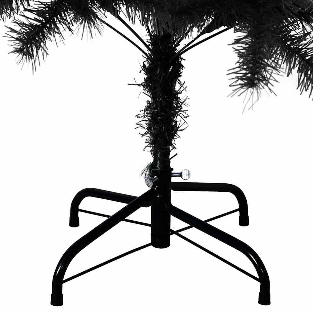 Albero di Natale Nero 150 cm PVC con Base Acciaio