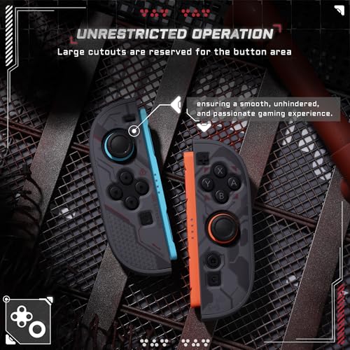 Image of Geekshare PC Slim Protective Case Compatible with NS2, Detachable Shell with Shock-Absorption and Anti-Scratch Hard Cover - Black Cyber Mecha