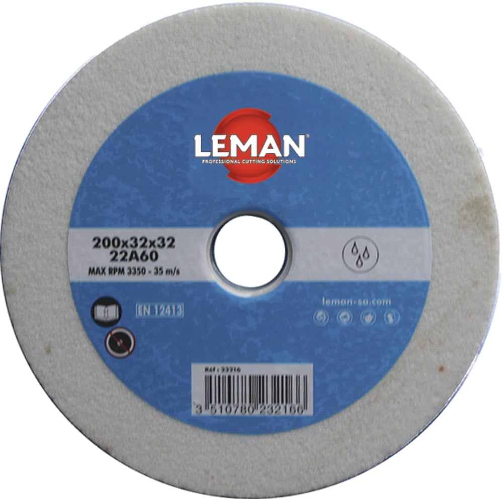 MEULE TOURET BLANCHE 200X25X32 MI FINITION GR46 vitrifiée corindon - 22514 - LEMAN