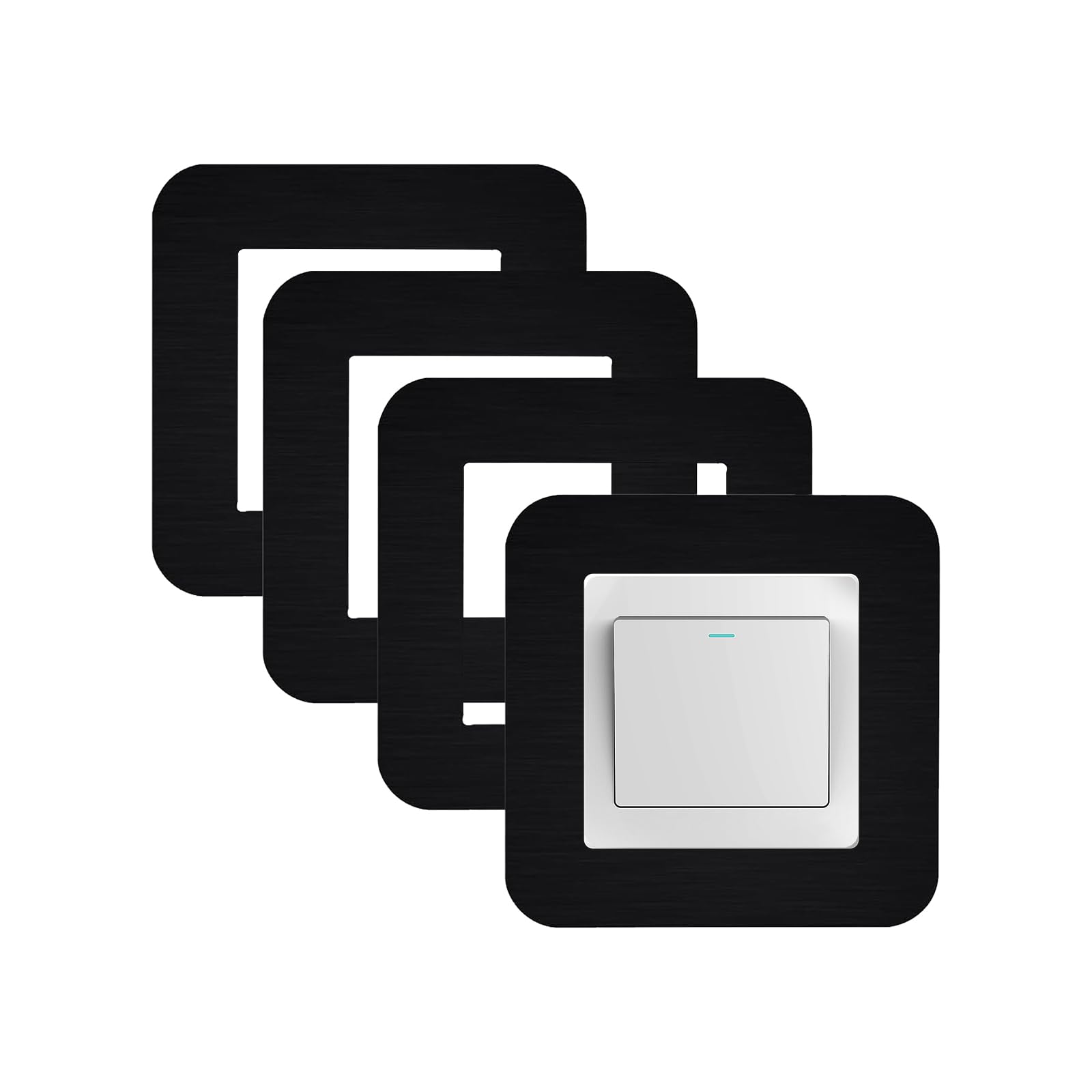 KUKUJIWA 4PCS Light Switch Surrounds Black
