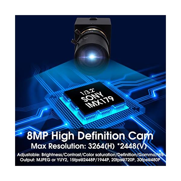 Svpro 8MP USB-Kamera mit 5–50mm Varioobjektiv, 10-facher optischer Zoom manueller Fokus Webcam, HD-Webkamera mit IMX179-Sensor für Windows, Linux, Mac OS, Android, Plug-and-Play-UVC-Kamera – Bild 5