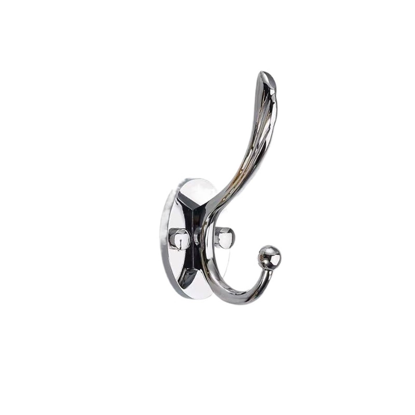 Zthyshoz Silver Coat Hooks Zinc Alloy Wall-Mounted Coat Rack, Suitable For Wardrobes, Behind Wardrobe Doors, And Living Rooms(Silver)