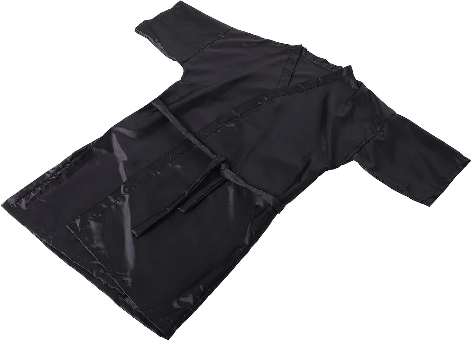 VILLCASE Black Hair Salon Cutting Cape for Clients, Polyester Hairdressing Gown with Wide Coverage and Wear-resistant Fabric, Stylish and Simple Design for Home Hair Dyeing