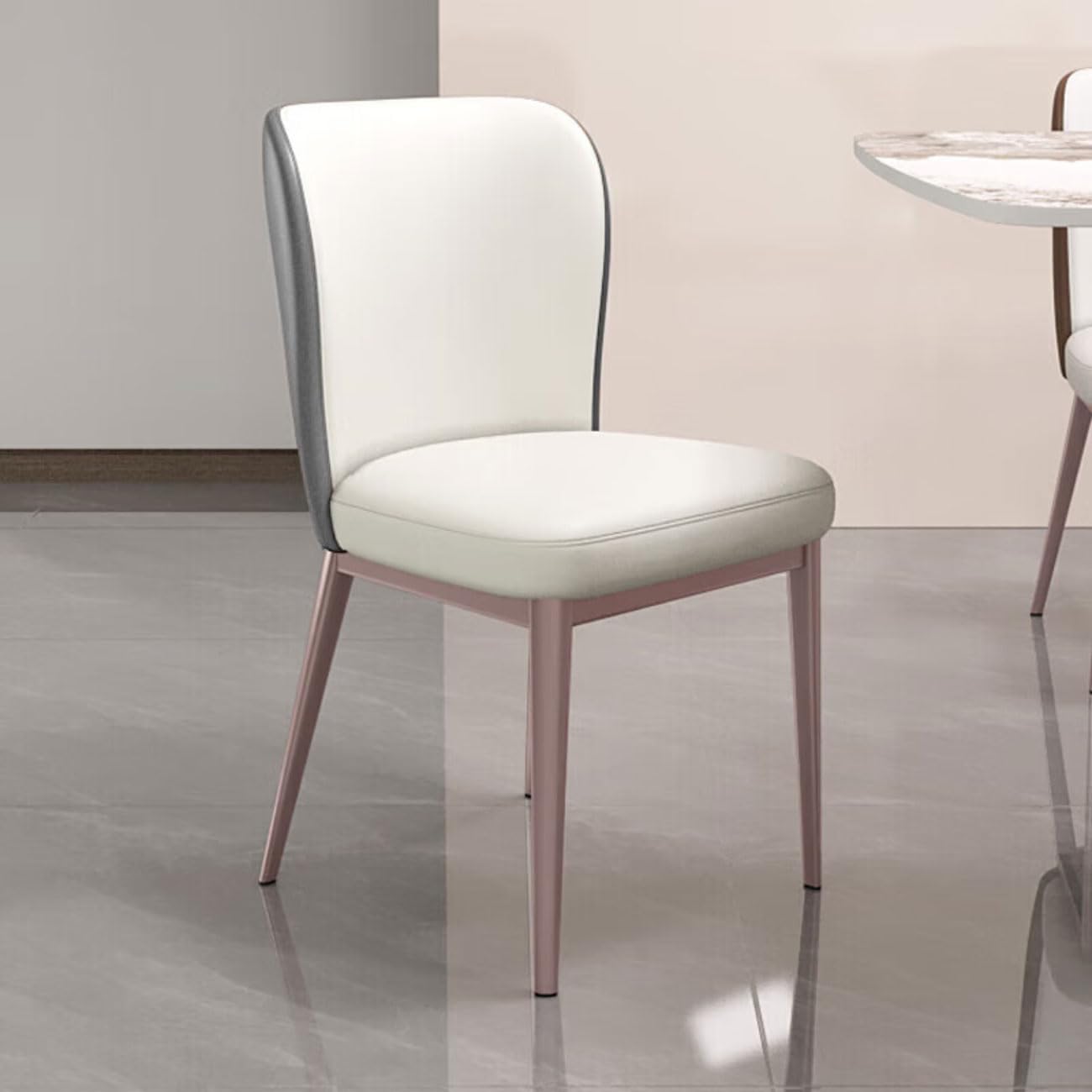 Silla de Comedor de Lujo Ligera, cojín de Alto Rebote, Patas Doradas, Respaldo Alto, Silla de Ocio, sillón de Club, tocador, Sala de Estar, Dormitorio, tocador, Oficina en casa, Blanco