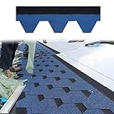 Dachschindeln mit Schmelzklebeschicht, 39,37 x 12,79 Zoll, wasserfeste Asphaltschindeln für Wintergärten, Pavillons, Hühnerställe, Terrassen, Dachrenovierung, blau(42pcs)