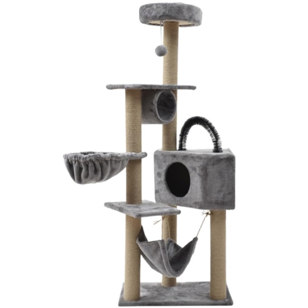 Wspinaczka Kota Drapak Dla Kota Ze Szczotką Do Samodzielnej Pielęgnacji Cat Tower Mieszkanie Kotów Domowych Z Wyściełanym Pluszem Meble