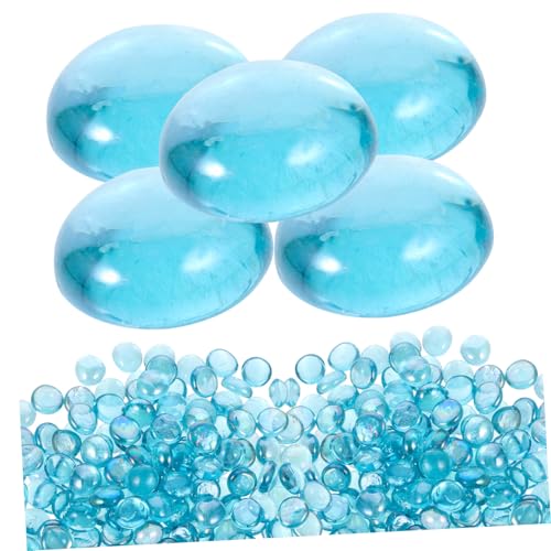 OUNONA 1 Crystal Stone Decoration Fish Tank Pebbles Gravel Fish Tank Decoration Fish Tank Accessories Fish Tank Ornament Aquarium Landscape Decorations Fish Tank Gravel Marbles Glass Blue