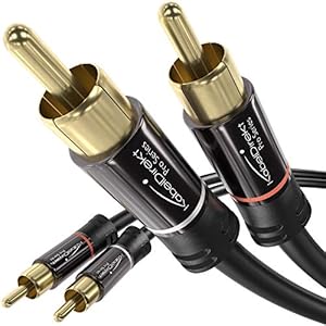KabelDirekt – Cinch audio kabel – 0,5 m – (coax kabel geschikt voor versterkers, stereo-installaties, HiFi-systemen & andere toestellen met cinch aansluitpunt, 2 cinch naar 2 cinch)