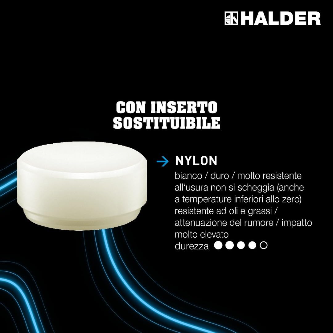 HALDER 3377.140 - Maza anti rebote metálico amarillo Supercraft Ø 40 mm