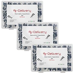 AZDelivery 3 x 0.1uF – 1000uF, 24 Waarden Aluminium Elektrolytische Condensatoren (500 stuks) compatibel met Arduino…