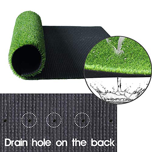 WarmShe 0.7inch Realistic Indoor/Outdoor Artificial Grass/Turf Synthetic Drainage Holes Pet Faux Grass Astro Rug Carpet 4FTX6FT Indoor Outdoor Balcony - Image 6