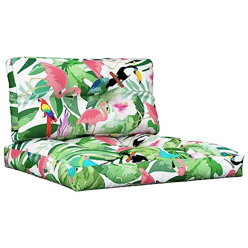 vidaXL Lot de 2 Coussins de Palette, Coussins de Siège de Salon, Coussins de Canapé de Jardin, Coussins de Chaise Extérieur, Multicolore Tissu