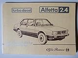 Alfa Romeo Alfetta 2.4 turbodiesel Betriebsanleitung - Original