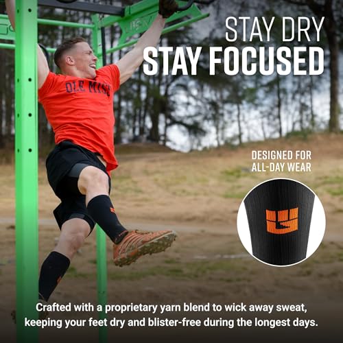 Image of MudGear Graduated Compression Socks, Durable, Sweat-Resistant OCR Performance Socks with Cushioned Footbed, Made in USA