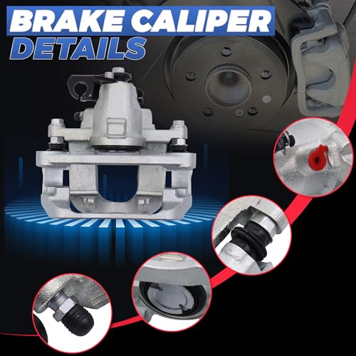 Image of 18B5080 18B5081 Rear Disc Brake Caliper Compatible with 08-12 Grand Caravan | 2PCS Rear Driver & Passenger Side Calipers with Bracket, Compatible with 2008-2012 Chrysler Town&Country, Dodge Grand Caravan