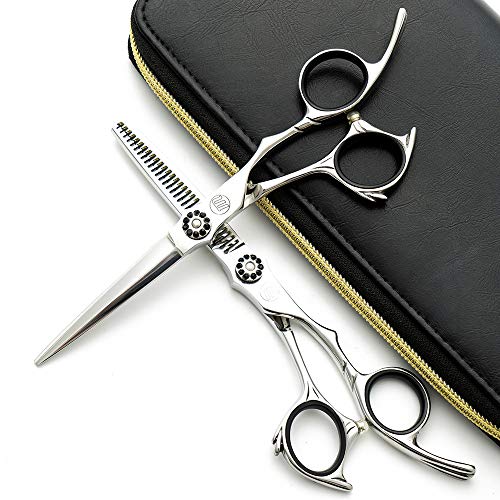 Moontay 6.0" Hair Cutting Scissors Set, Professional Barber Stylist Thinning Shears, Salon Hair