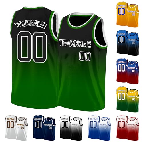 Image of Custom Basketball Jersey for Men - Personalized Name & Number, Embroidered or Printed, Athletic Shirt for Kids, Boys & Youth