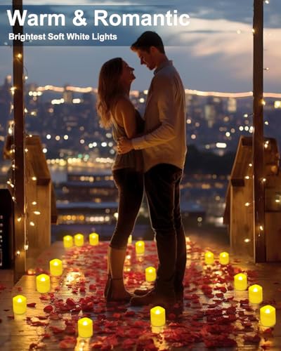 Image of Jialine Rechargeable Tea Lights with Remote Timer, Battery Operated Flameless Votive Tea Lights Candles, USB Tealights Candles for Weddings,Parties,Halloween,Home Decor Seasonal Decor(6 Pack)
