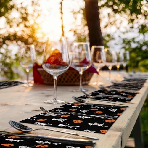 Bayson XX2405150003-DPP50 50 Pack Cute Skeleton Pumpkin Disposable Paper Placemats thumb #4