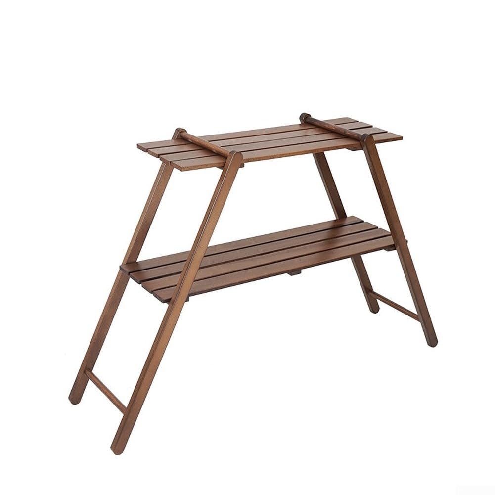 pour étagère Pliante pour bois Massif 2 Niveaux Portable Camping