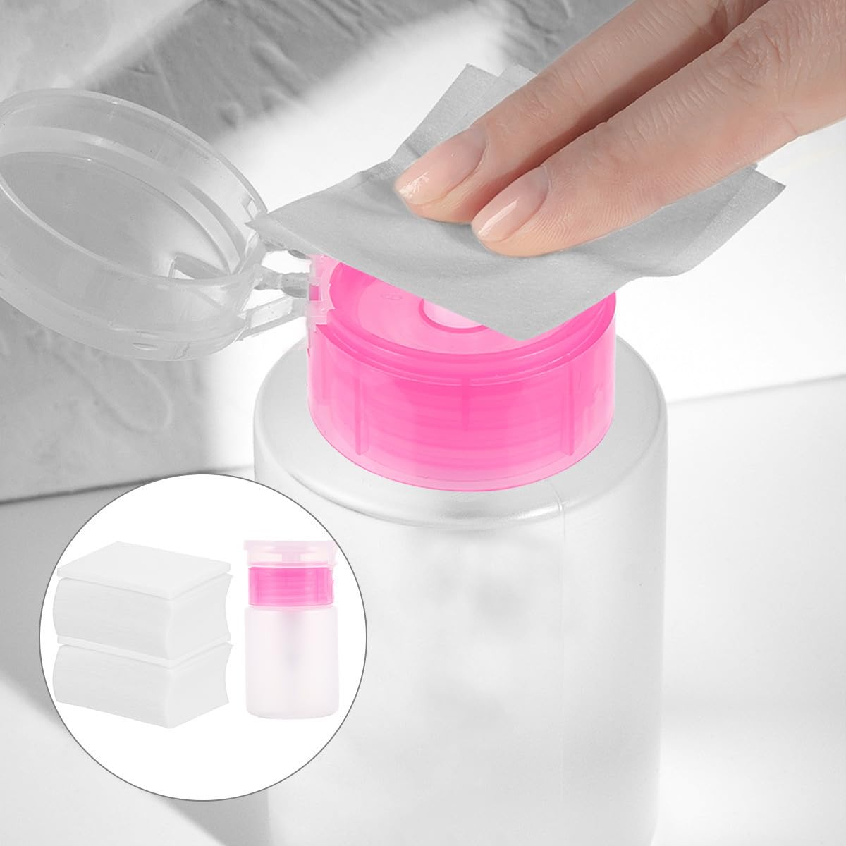 POPETPOP 1500stücke Nagellackentferner Pads Set Mit Nachfüllbarer Flasche Fusselfreie Maniküre-werkzeuge Für Zuhause Und Salon Praktische Nagelpflege Für