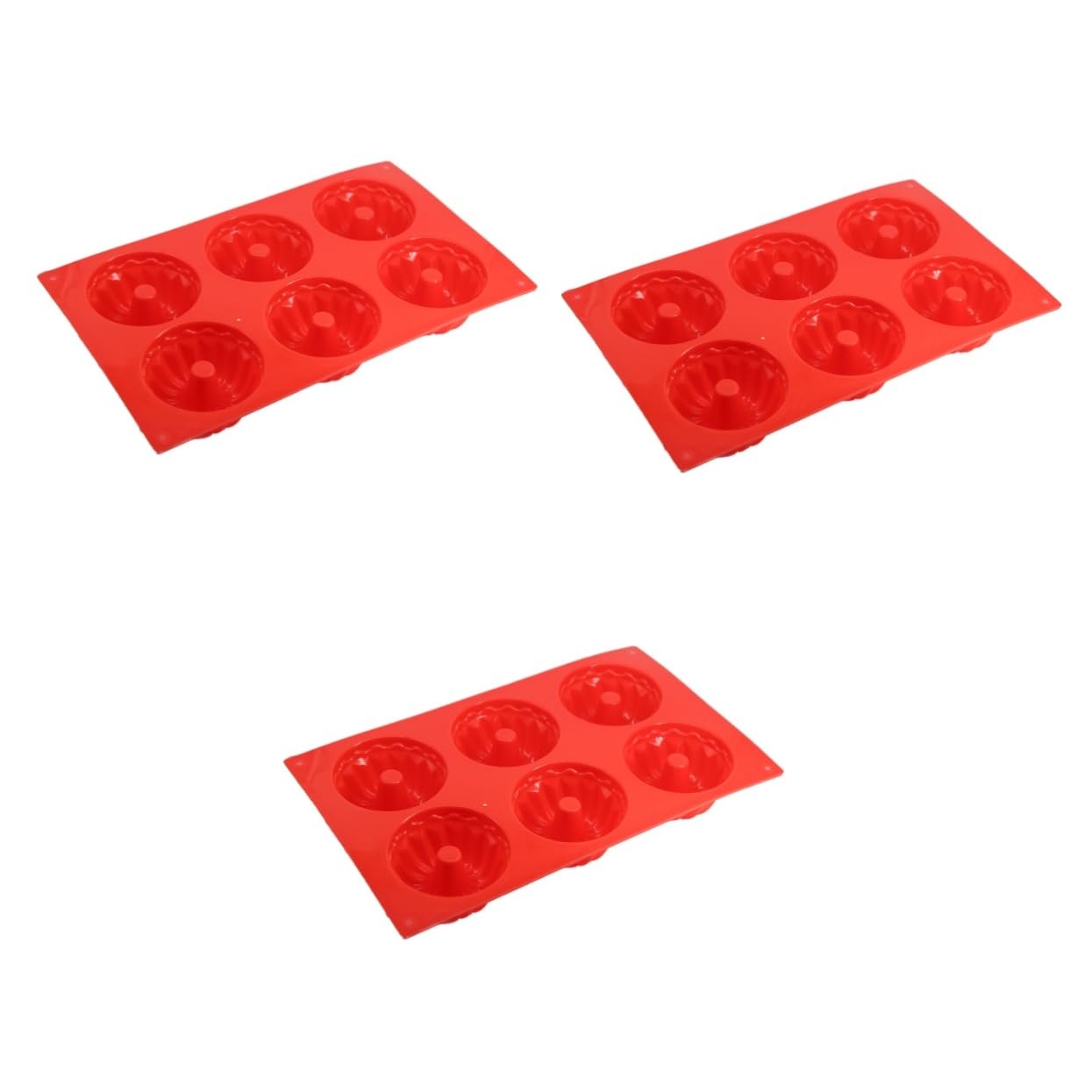 Cabilock 3pcs 6 6 Cavity Cake Mould Diy Baking Silicone Mould for Dessert Nonstick Oven Microwave Safe Random Color