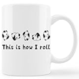 kunlisa Cute Pandas Mug Cup,This Is How I Roll Funny Ceramic Mug-11oz Coffee Milk Tea Mug Cup,Gifts For Pandas Lovers Girls Women Teen Girls,Funny Valentine’s Day Gifts