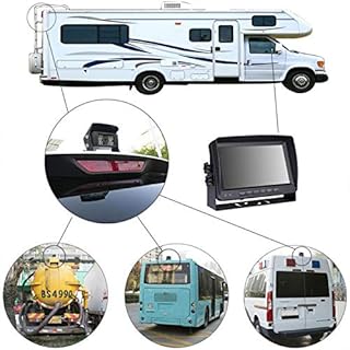 12V-24V véhicule Système de caméra de recul 17,8cm TFT LCD HD Moniteur avec Pare-Soleil + 4Pin étanche Recul 18LED Vision de Nuit Caméra de recul de Sauvegarde pour RV/Bus/remorque/Camion