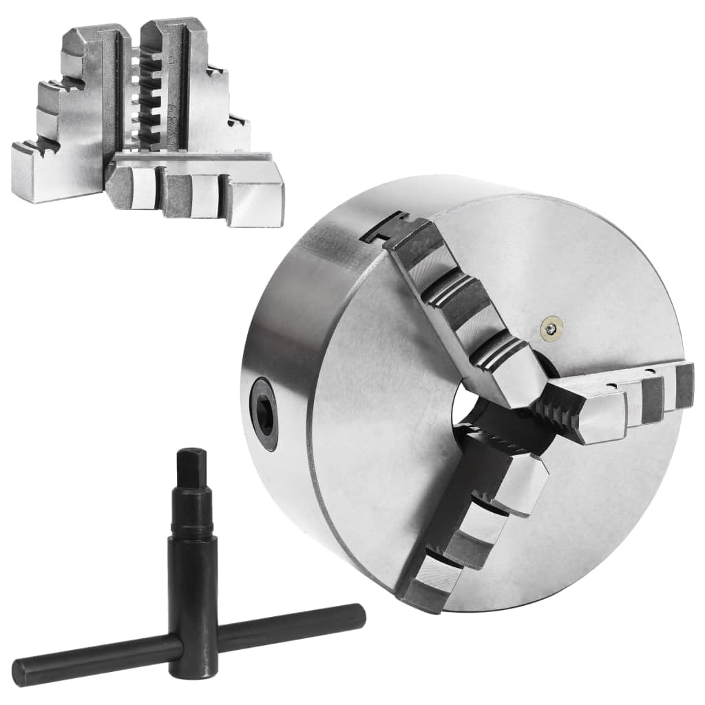 vidaXL Mandrin de Tour Auto-centrant à 3 Mâchoires Projet de Bricolage Serrage Accessoire pour Tour Machoires à Centrage 160 mm Acier