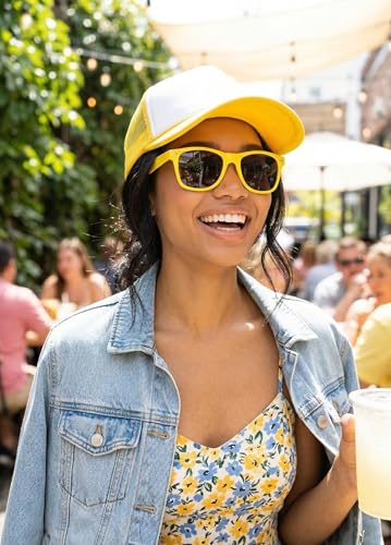 Image of Funky Junque Foam Trucker Hat, Trucker Hats for Women & Men - Blank Adjustable Snapback Mesh Back Baseball Cap