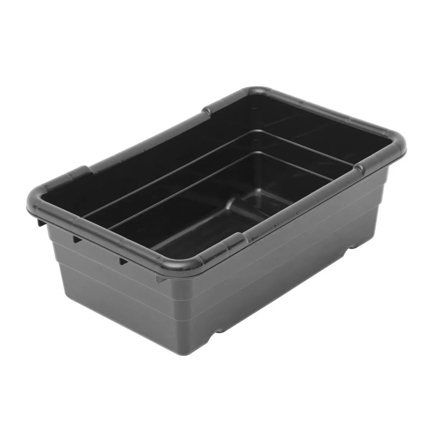New Black Plastic Nest and Stack Boxes Meat Lug Storage Food Tote Commericall Processing Tub Bin Rectangle Container Built-In Handle Lightweight Shatterproof Impact Resistant 25