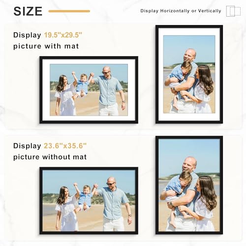 Image of Picrit 24x36 Poster Frame Set of 7, Black Wall Gallery Picture Frames