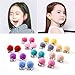 Aeromdale Clips para aretes Clips para Orejas sin Perforaciones Sweet Lady/Girls Pompon Ball Cojín Invisible Clip con Clip para Orejas para niños Color Aleatorio - # B - 5 Pares