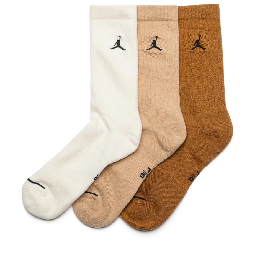 Jordan Everyday Brown Tones Multicolor Crew Socks Socks (3 Pair) - L2