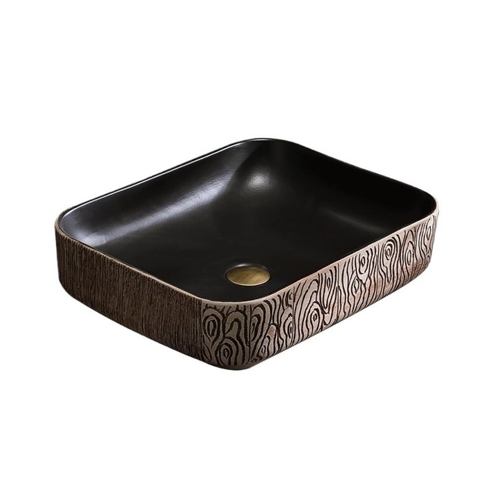 Countertop Bathroom Vessel Creative Above Counter Basin Rectangular Ceramic Art Wash Home Bathroom Sink Cloakroom Sink