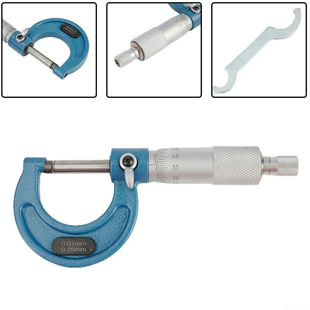 Micrometro a cricchetto 0, 100 mm, per misurazione del diametro esterno, con asta di calibrazione e sonda in carburo cementato (4 - 100 mm (0,01)