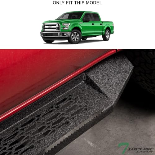Estribos laterales texturizados negros 7" para Ford F150 F250 F350 miniatura 2