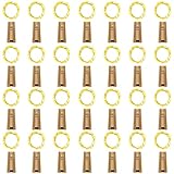 AOTHOD 28 Pack Wine Bottle Lights with Cork – Cork Lights for Wine Bottles 7 ft Silver Wire Mini Cork Fairy Lights Battery Operated, Tiny Wine Cork Lights for DIY,Party, Wedding,Decor (Warm White)