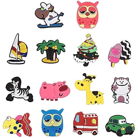 Fridge Magnets for Kids, 14 Pcs Catoon Animals Plant Car Magnet Set Refrigerator Magnets for Whiteboard Educational Home Classroom Kitchen and Office (14 Random) Cover