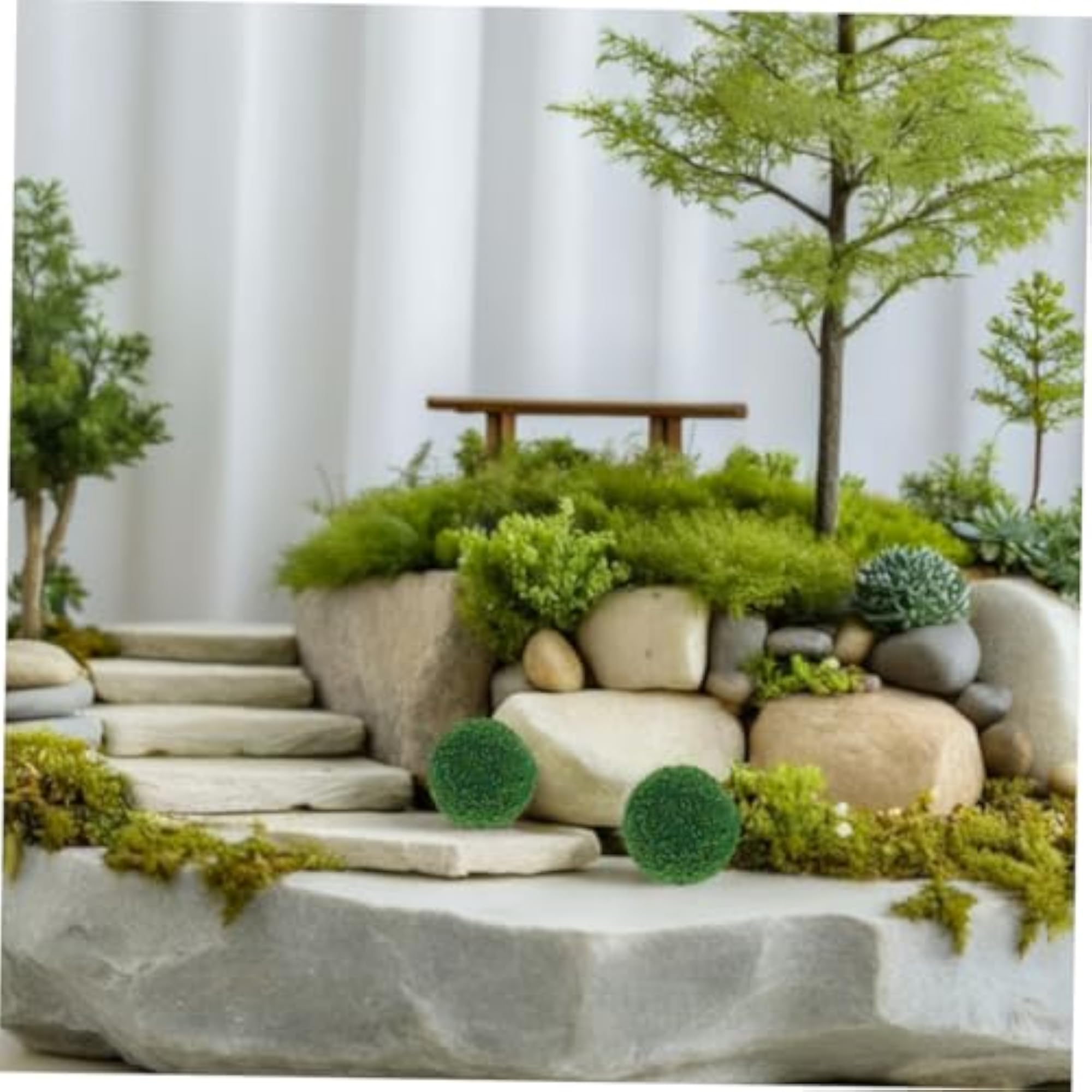 5pcs Faux Greenery Balls Decorative for DIY Landscape Architecture Model